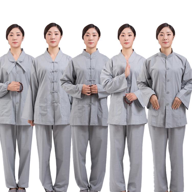 佛教絲光棉海青居士服套裝僧佛佛衣禪修服立領v領 男女同款海青居 居士服 僧服 佛系套裝 | 蝦皮購物