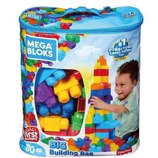 MEGA BLOKS 美高80片積木袋(藍/粉紅)  加拿大製造 玩具反斗城
