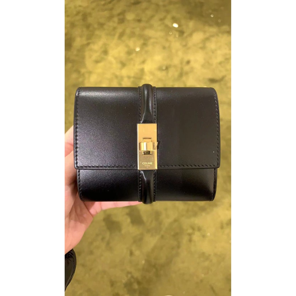 歐洲代購Celine SMALL TRIFOLD WALLET 光滑牛皮三折短夾黑白兩色| 蝦皮購物