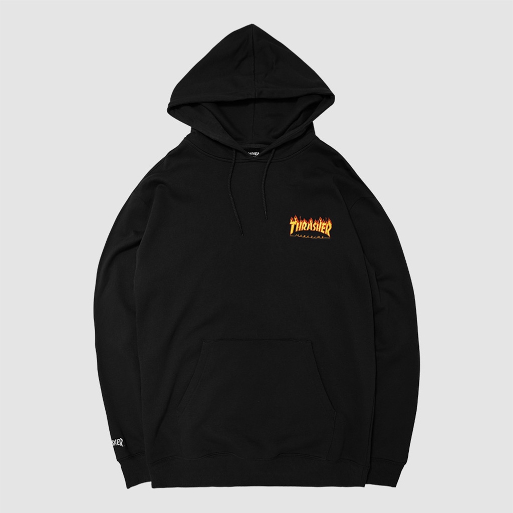 Thrasher flame hoodie on sale black