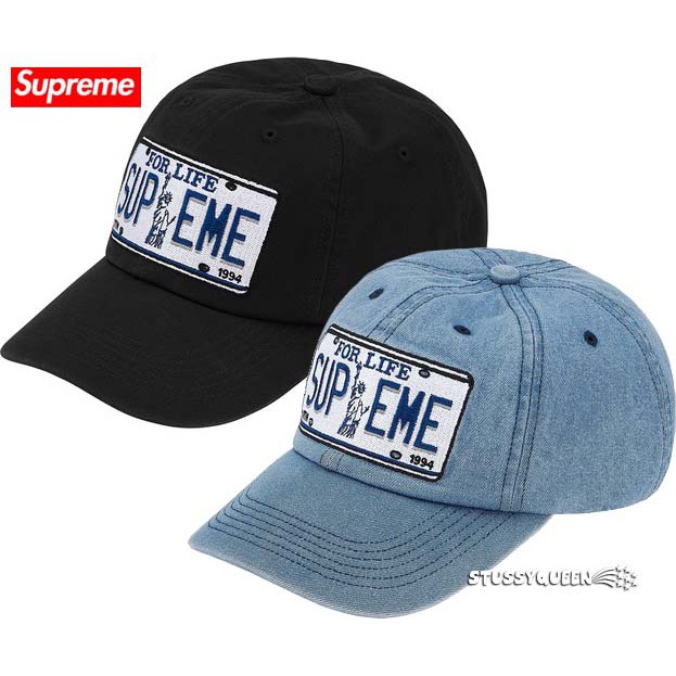 全新正品2020 SS 春夏現貨Supreme License Plate 6 Panel 彎帽簷老帽六