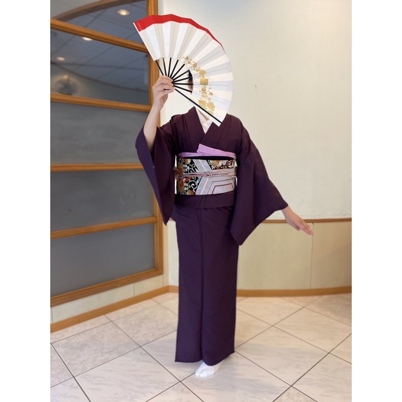 日本和服— 深紫色色無地單衣新品| 蝦皮購物