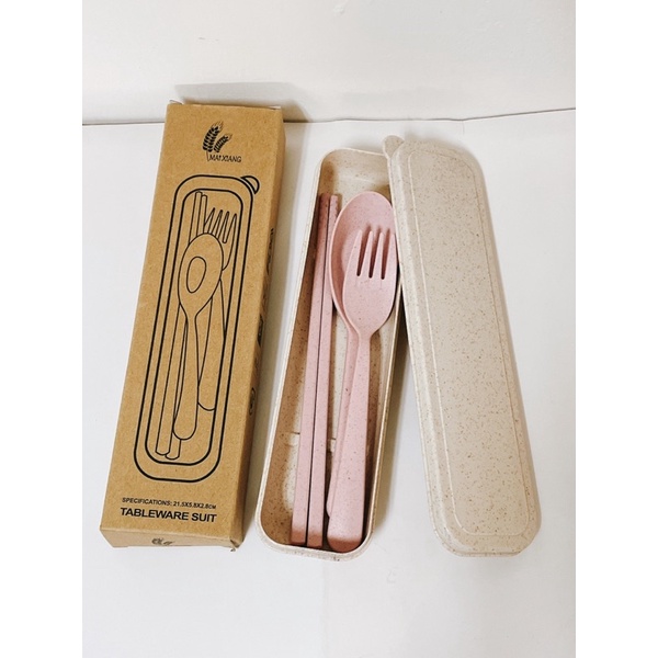 全新現貨 MAI XIANG Tableware suit 環保 餐具 組 北歐粉 粉紅色 蝦皮購物