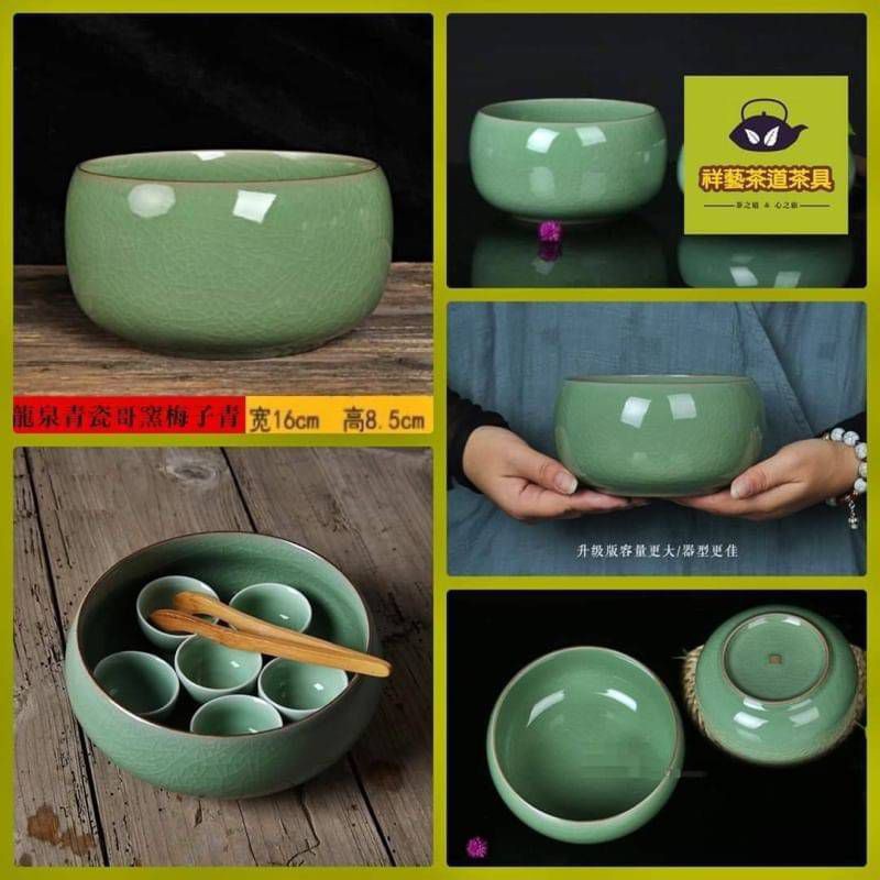 中国 龍泉窯 粉青釉 蓮弁文鉢 茶碗 V R6280-