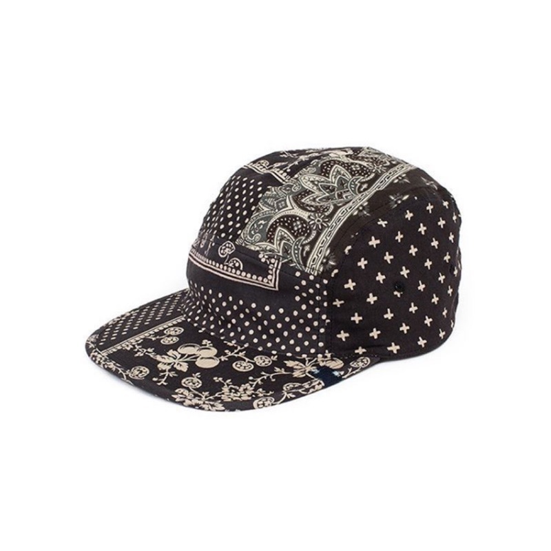 VISVIM ICT CAMP CAP BANDANA BLACK Indigo Camping Trailer