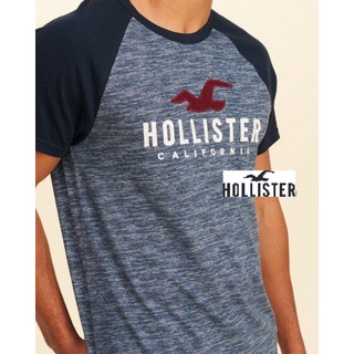 A&F副牌HCO真品Hollister Colorblock Logo Graphic Tee拼接短T-藍 | 蝦皮購物