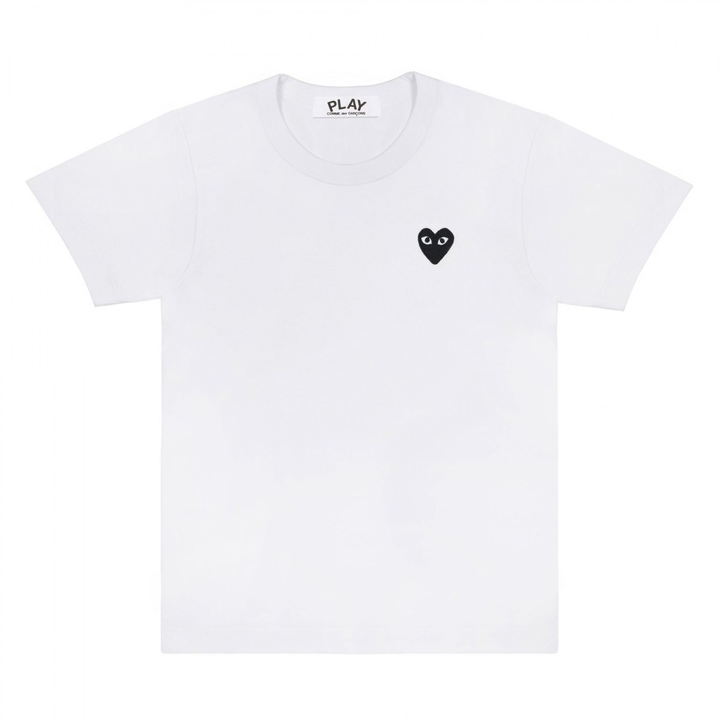 全新日本製真品．川久保玲PLAY CDG 短袖T-SHIRT．短T．素T．白色