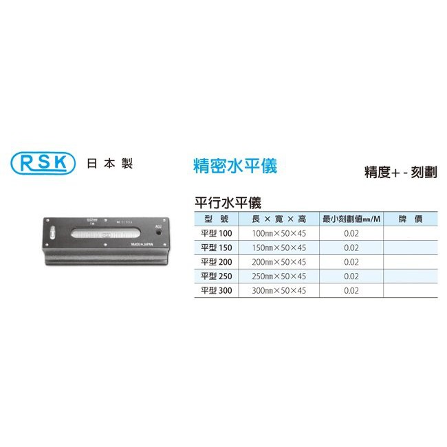 日本製 RSK 精密水平儀 精密水準器 平行水平儀 價格請來電或留言洽詢