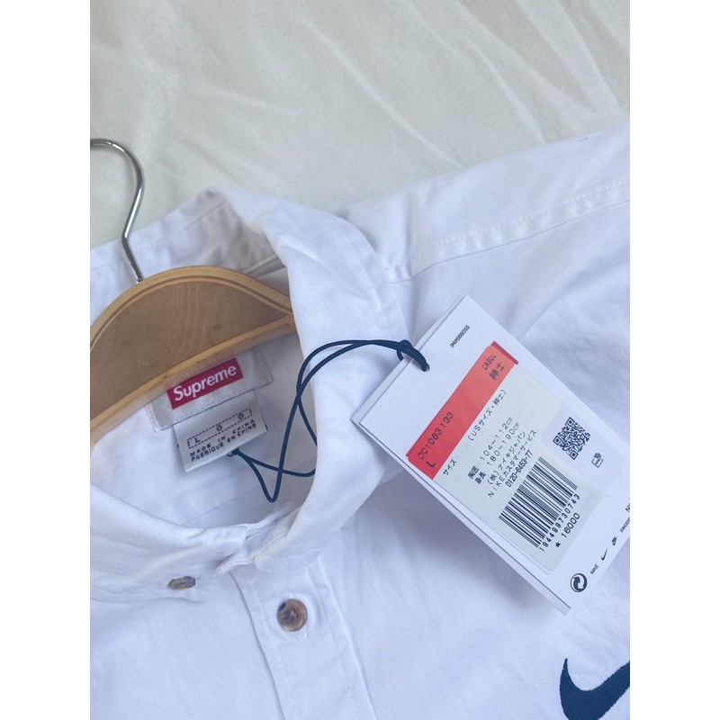 Supreme x Nike Cotton Twill Shirt Stripe 21SS 襯衫白L | 蝦皮購物