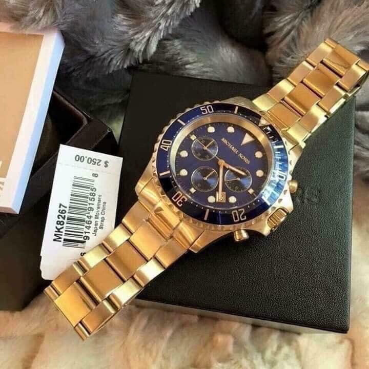 發票含保固 帝安諾-實體店面 Michael Kors 水鬼系列 三眼計時金色 不銹鋼錶帶腕錶 MK8267 | 蝦皮購物