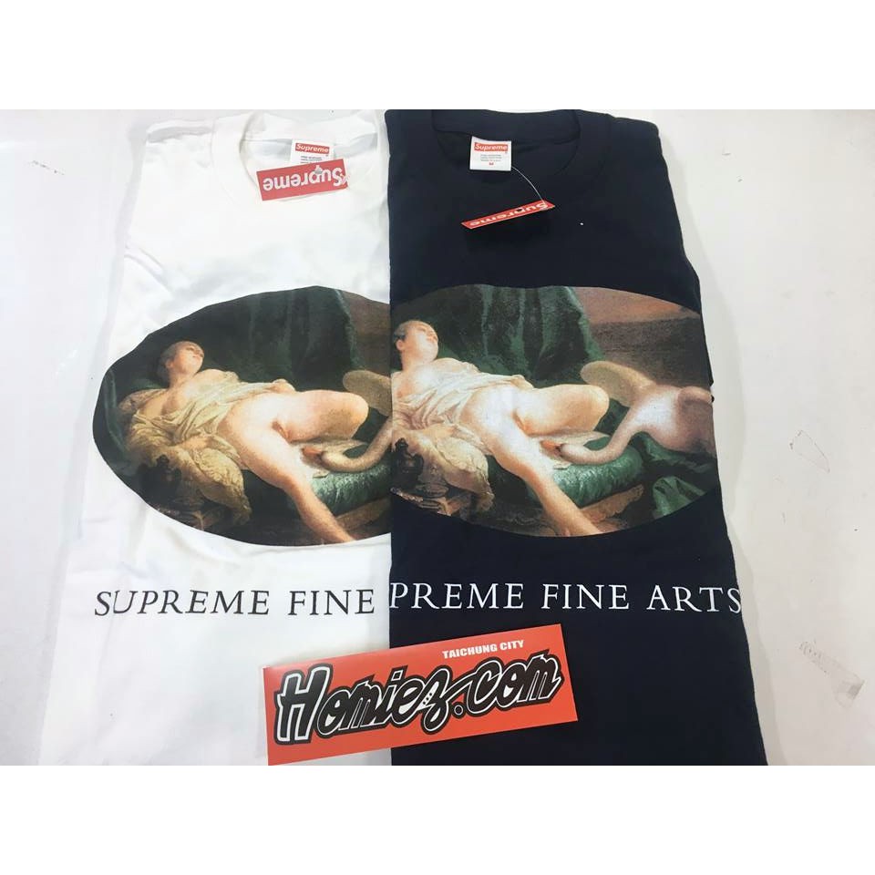 HOMIEZ】SUPREME LEDA AND THE SWAN TEE【SS19T42】 黑白深藍短T M L