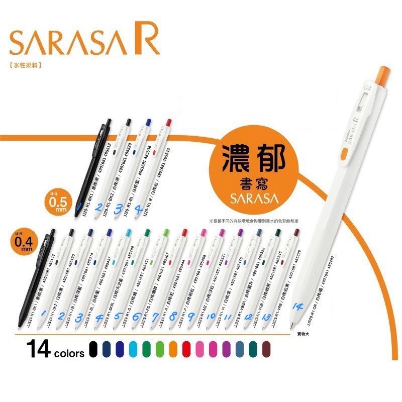 【現貨】日本斑馬 ZEBRA SARASA R JJS29-R1 0.4 / JJ29-R1 鋼珠筆