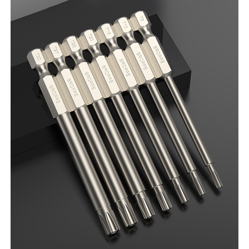 安全防篡改螺絲刀頭 Torx 頭 50/75/100/150mm,6 點 S2 鋼磁性防篡改星形螺絲刀頭工具 1/4