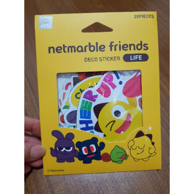 全新 韓國 Netmarble Friends 官方正版 20入 PVC貼紙 行李箱 安全帽 機車 | 蝦皮購物