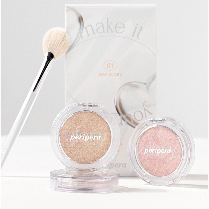 -Sui- Peripera glory highlighter 高光打亮盤+刷具 套組 腮紅 打亮 修容 | 蝦皮購物
