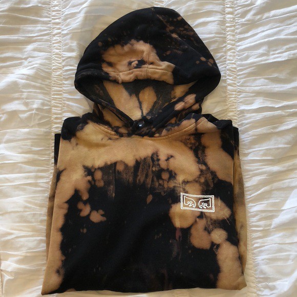 Obey Eyes Black Bleached Hoodie tee T