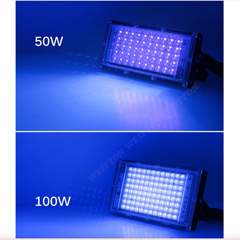 台灣出貨 100w UV燈 紫外燈 固化燈 395nm 紫外線 uv膠 紫光燈 美甲燈 UV膠 螢光燈 萬聖節 派對燈 | 蝦皮購物