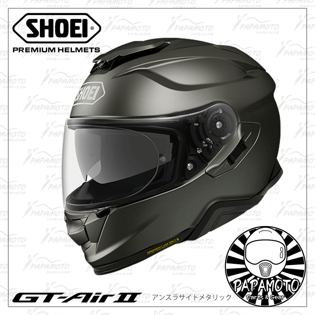 趴趴騎士】SHOEI GT-AIR II 鈦色(鐵灰全罩安全帽內墨片GTAIR2 | 蝦皮購物