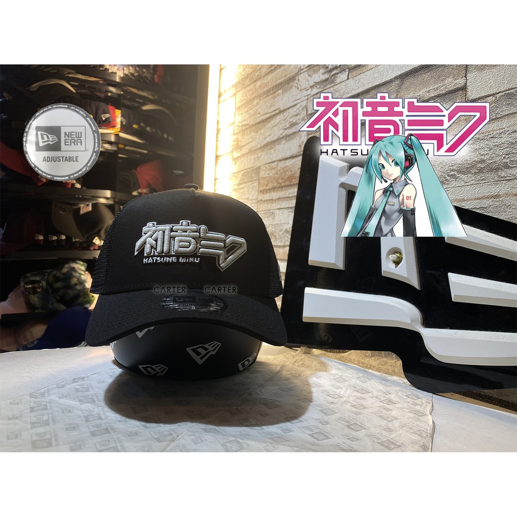 New Era Japan x Hatsune Miku Adjustable 日本聯名初音未來黑色網帽