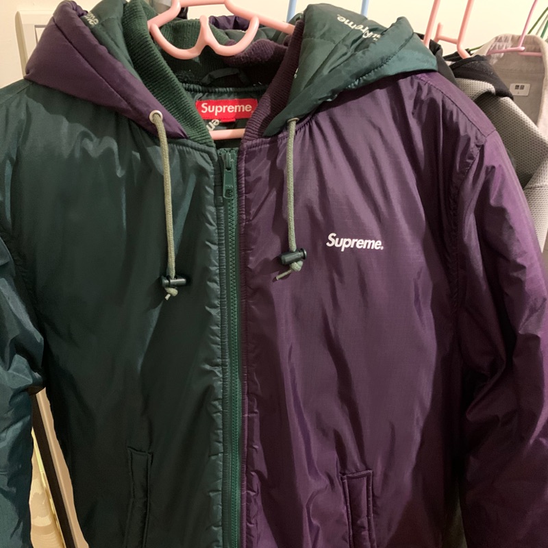 Supreme 15AW 2-tone hooded sideline jacket
