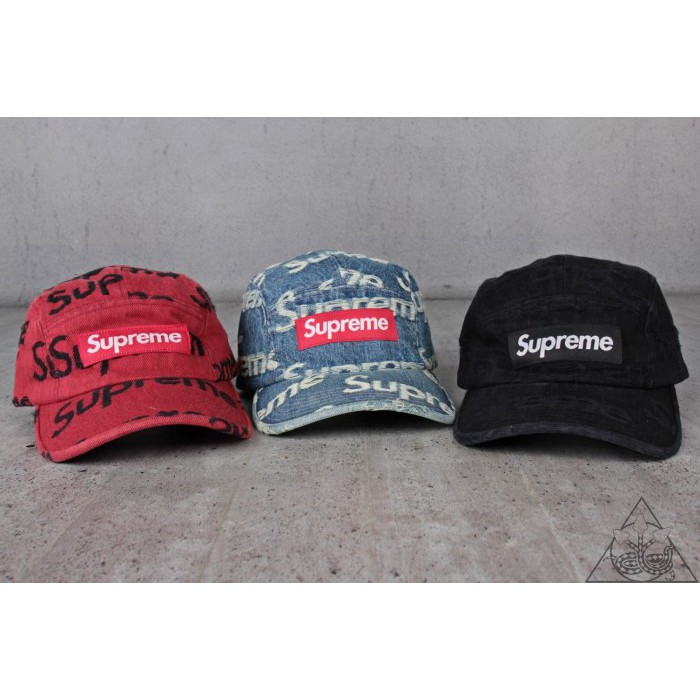 HYDRA】Supreme Frayed Logos Denim Camp Cap 刺繡老帽【SUP492