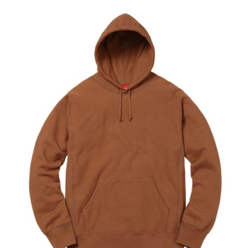 全新現貨17 Supreme Embossed Logo Hooded Sweatshirt 鋼印帽T 咖啡M