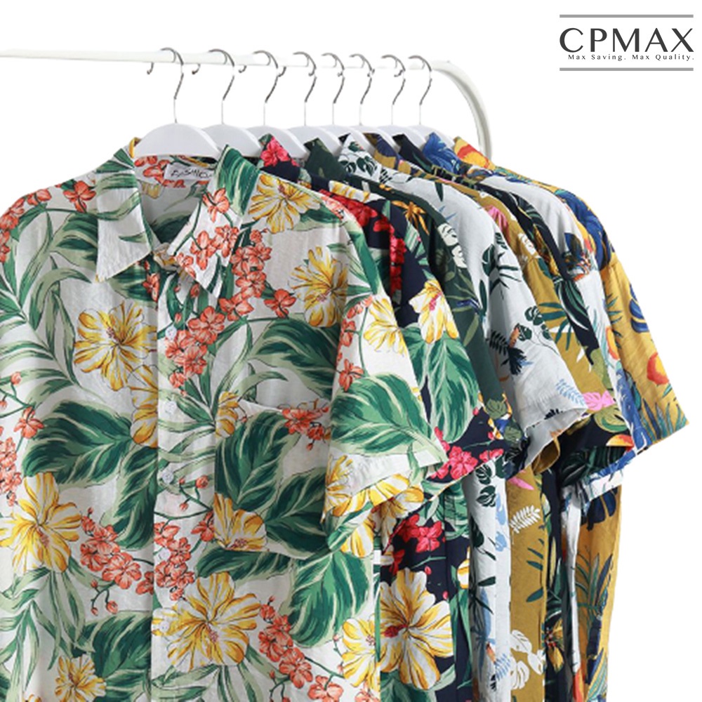 CPMAX】夏季潮牌薄款花襯衫花襯衫古著短袖襯衫夏威夷碎花襯衫美