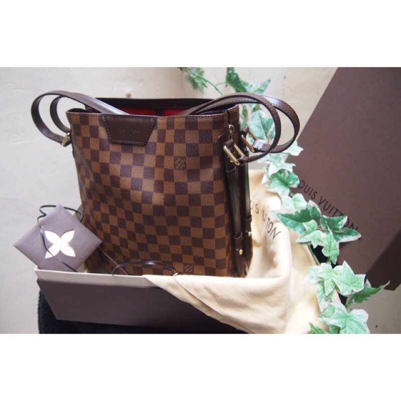 LOUIS VUITTON Damier Ebene Cabas Rivington Shoulder Bag N41108 LV