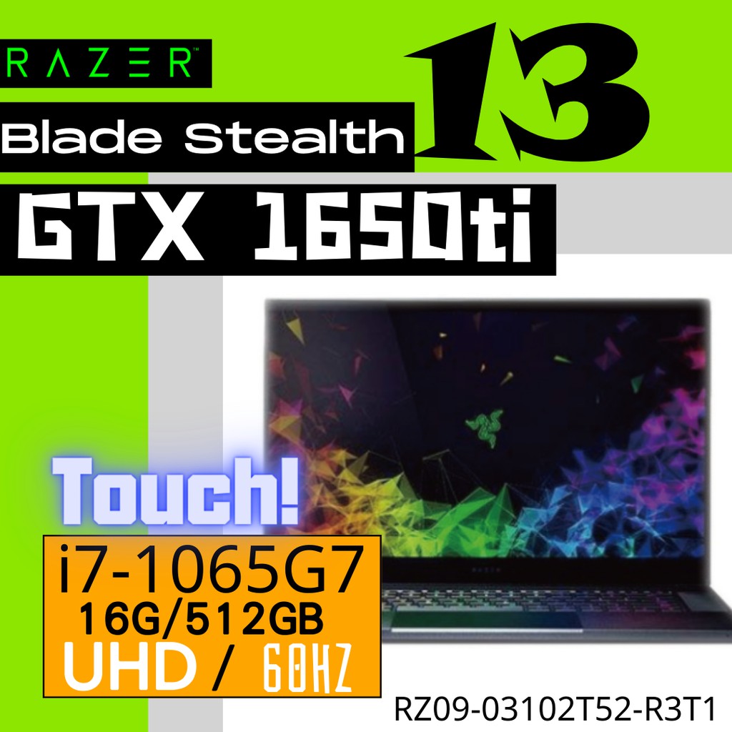 Razer 雷蛇Blade Stealth 13 i7 1065G7 GTX1650TI 觸控4K | 蝦皮購物