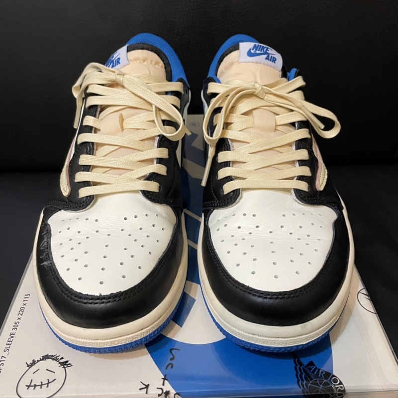 Travis Scott Fragment Jordan 1 low og 2021鞋王 二手美品 US9 倒勾