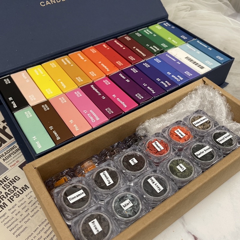 【現貨】小細節材料販賣所//candleworks CW韓國蠟燭顏料色塊 28色 1g/3g分裝組合 新手入坑最佳選擇 | 蝦皮購物