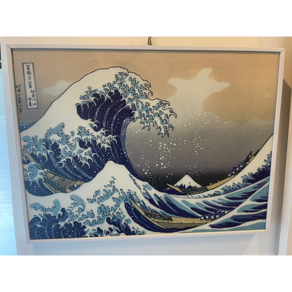 全新神奈川衝浪裏日本名畫小畫日本海富岳三十六景油畫布| 蝦皮購物