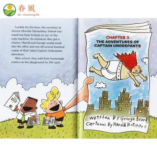 ❅✌【點讀版贈音檔】Captain Underpants 兒童英文故事漫畫書繪本內褲