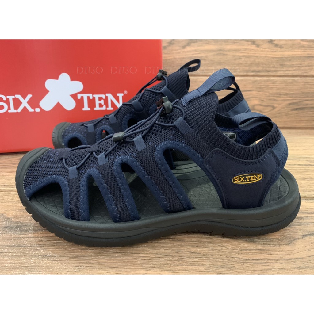 DIBO~SIX.TEN 男生款OUTDOOR涼鞋戶外沙灘鞋護指溯溪鞋飛針織速乾鞋面(藍色)-M51034 | 蝦皮購物
