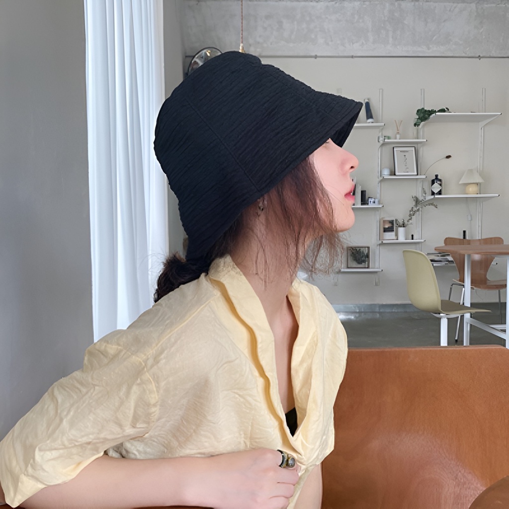 現貨-日本設計師款漁夫帽女雪紡薄款冷淡風水桶帽時尚百搭夏遮臉 現貨-日本設計師款漁夫帽女雪紡薄款冷淡風水桶帽時尚百搭夏遮臉