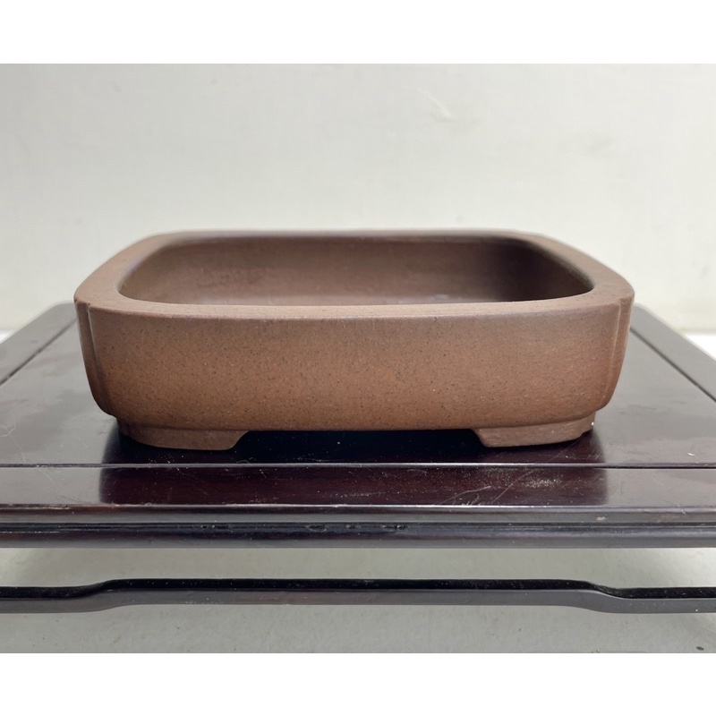 《野趣小品盆栽》日本盆缽（柴勝）-紫泥長方盆鉢