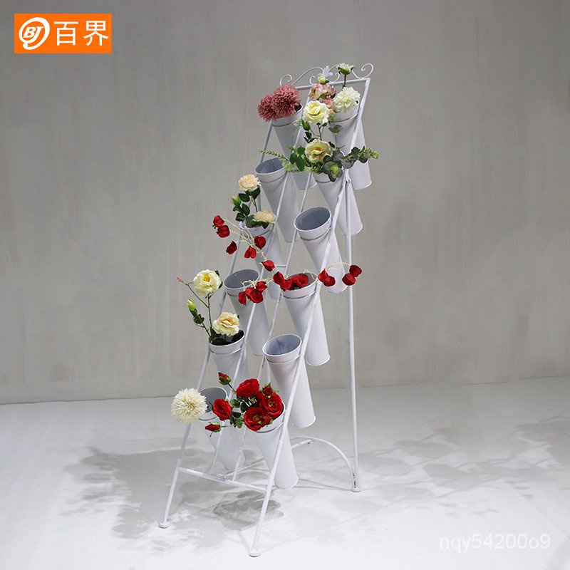 花架 花架置物架 花店展示架 鮮花桶 鮮花展示架 鐵藝花店束鮮花展示架 多層階梯花架子 養花桶 插花筒落地展示架 N3G | 蝦皮購物