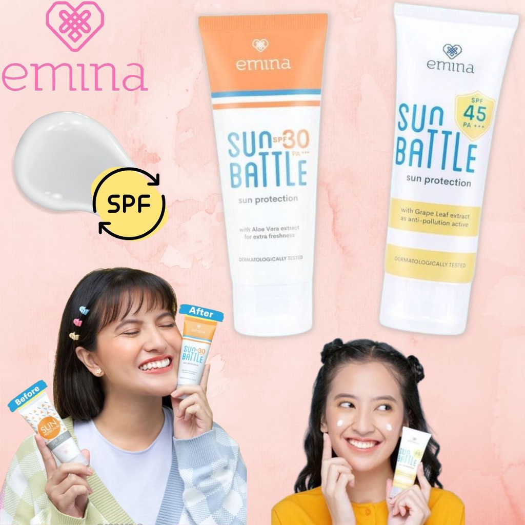Sunblok EMINA SUNBLOCK SUNSCREEN SPF30/45 ALOEVERA防曬隔離霜 （代購） 蝦皮購物