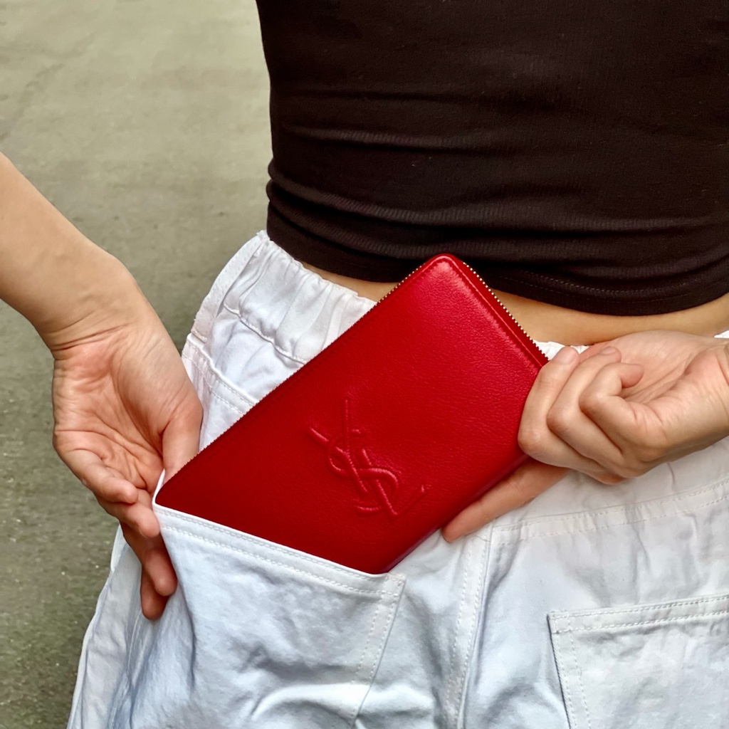 Ysl monogram zip online wallet