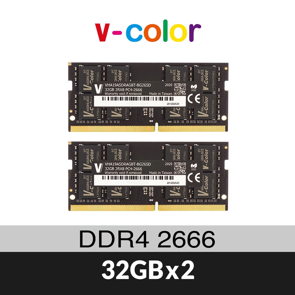 v-color 全何64GB (32GBx2) DDR4 2666MHz Apple 專用筆記型記憶體