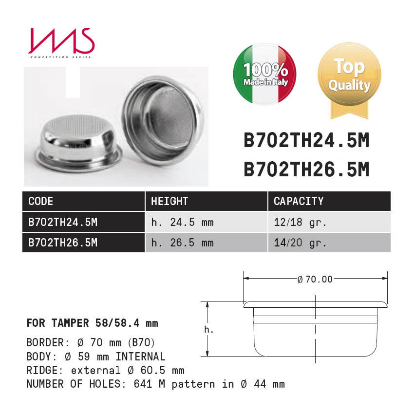 ez現貨IMS B70 24.5M 26.5M 58mm 有鋼絲槽濾杯濾器粉杯LELIT Rocket