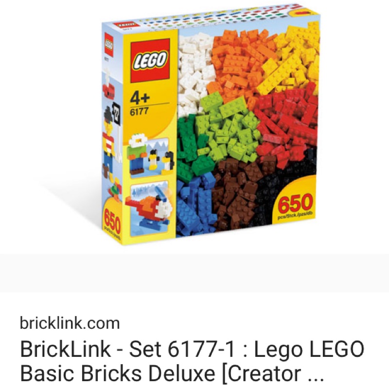 6177 LEGO Basic Bricks Deluxe 散顆粒 （ 未拆封、小盒損，不可試用）