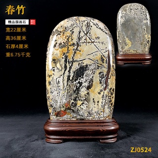 🔥新品🔥【精品國畫石】草花石原石觀賞石奇石圖案石客廳玄關裝飾中式