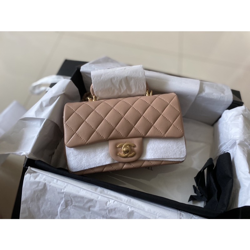 Chanel small flap hot sale with top handle