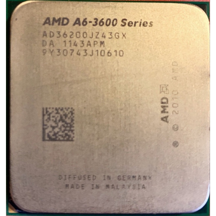 AMD A6-3620 四核心CPU FM1針腳內顯HD6530D AD36200JZ43GX