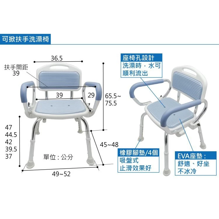 拆箱即用、日本企劃、扶手可掀——感恩使者 ZHTW1722 洗澡椅，買對了就不後悔