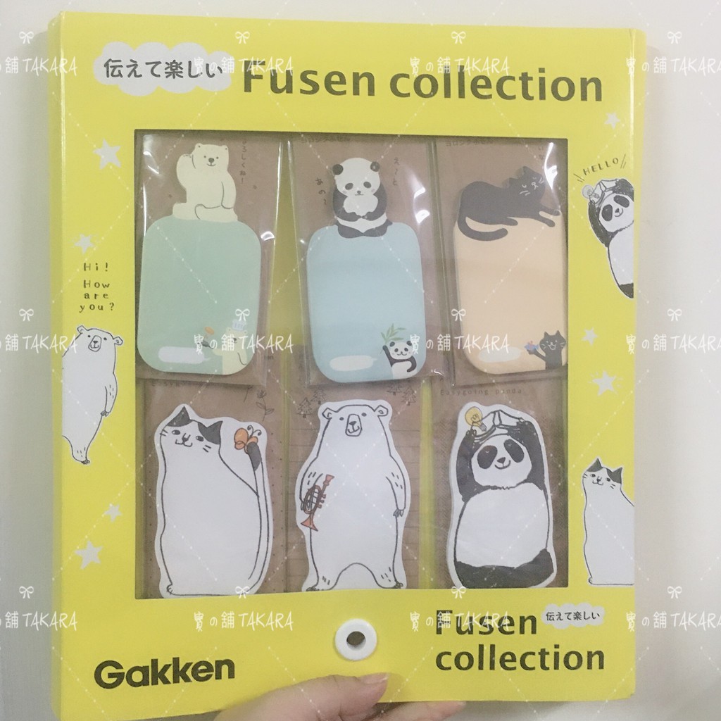 [寶の舖TAKARA] 便利貼 N次貼 便條紙 北極熊 三花貓 6入 Gakken Fusen collection | 蝦皮購物
