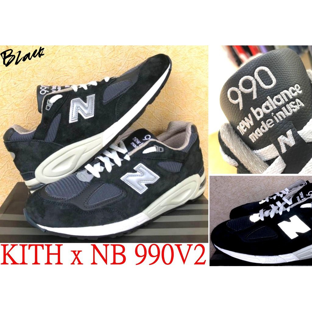 BLACK美國限定！全新KITH x NEW BALANCE鯊魚藍SHARK M990老爹鞋V2復古慢跑鞋