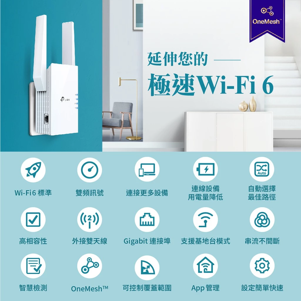 死角終結者！TP-Link RE505X AX1500：Wi-Fi 6 訊號延伸器，打造無縫漫遊的極速居家網路