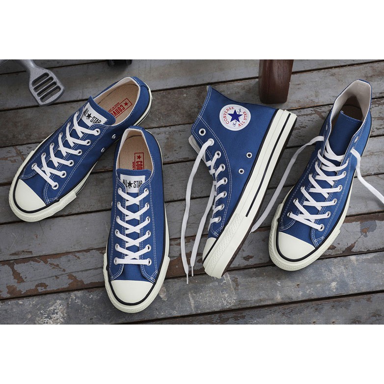 CHII】日本限定Converse CANVAS ALL STAR J OX 日本製淺海軍藍高筒低筒